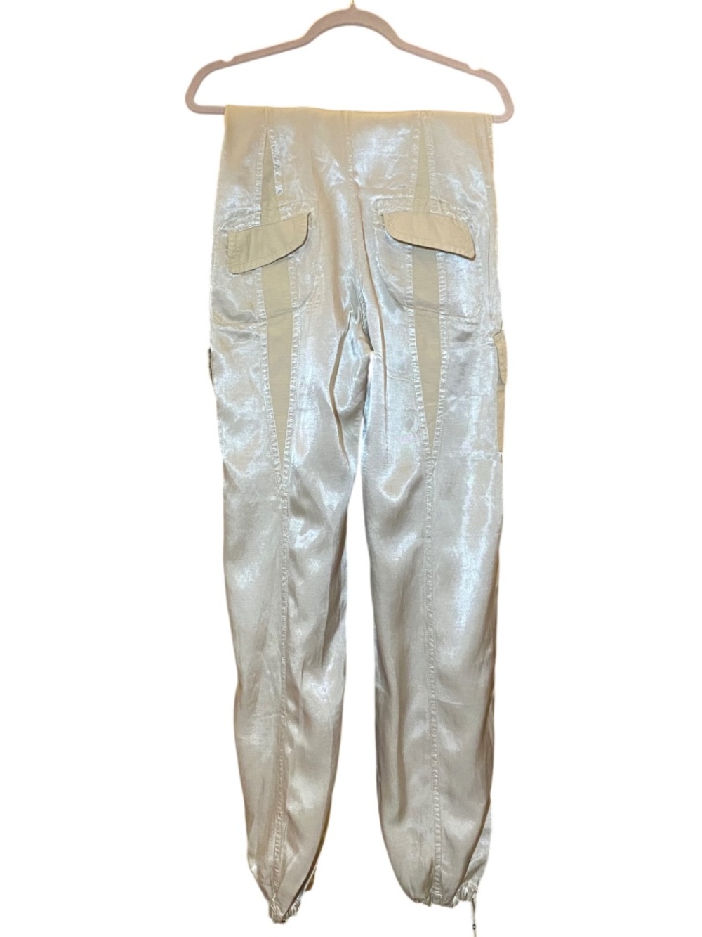 VTG Biscote Seymour Metallic Cargo Jumpsuit • Y2K Archival Cyber Gorpcore S NWOT - Picture 4 of 16